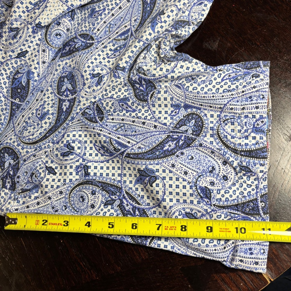 Robert Graham 2XL Blue Paisley Short‎ Sleeve Button Down Classic Fit Maximalist - Picture 6 of 8